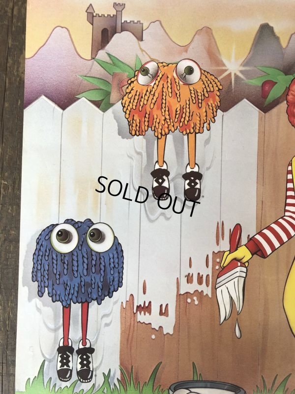 画像6: 70s Vintage McDonalds Poster Sign Ronald McDonald & Fry Kids (S903) 