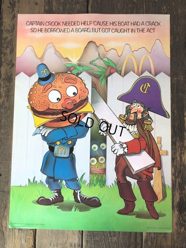 画像2: 70s Vintage McDonalds Poster Sign Captain Crook & Officer Big Mac (S906) 