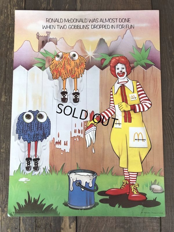 画像2: 70s Vintage McDonalds Poster Sign Ronald McDonald & Fry Kids (S903) 