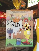 70s Vintage McDonalds Poster Sign Ronald McDonald & Fry Kids (S903) 
