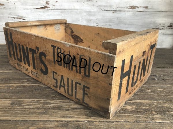 画像4: Vintage Hunt's Tomato Sauce Wooden Crate Box (S908)