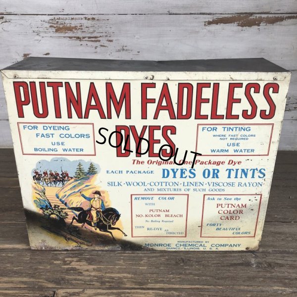 画像1: 40s Vintage Putnam Fadeless Dyes Store Disiplay Cabinet (S912)