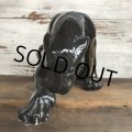 50s Mid Century Ceramic Black Panther Deco Big Size Statue (S913)