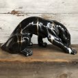 画像5: 50s Mid Century Ceramic Black Panther Deco Big Size Statue (S913)