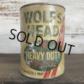 Vintage WOLF'S HEAD Quart Oil can (S920) 