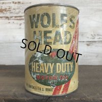 Vintage WOLF'S HEAD Quart Oil can (S920) 