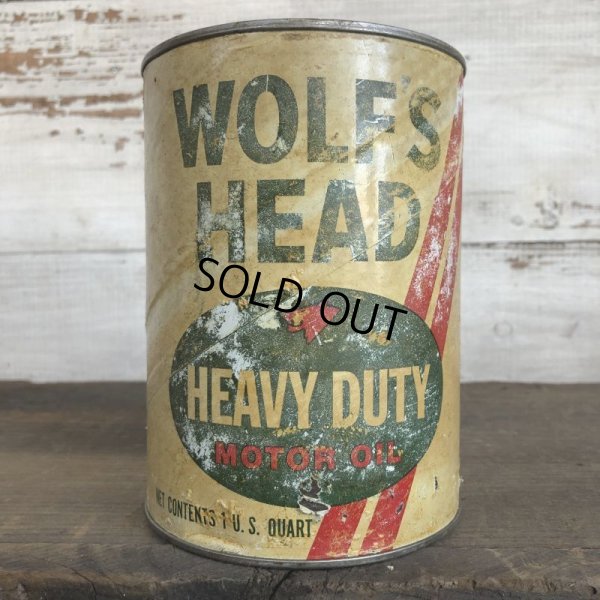 画像1: Vintage WOLF'S HEAD Quart Oil can (S920) 