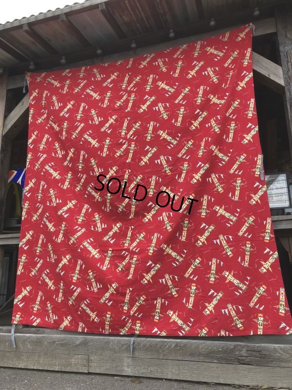 画像5: 50s Native-American Totem Pole Vintage Fabric (S955) 