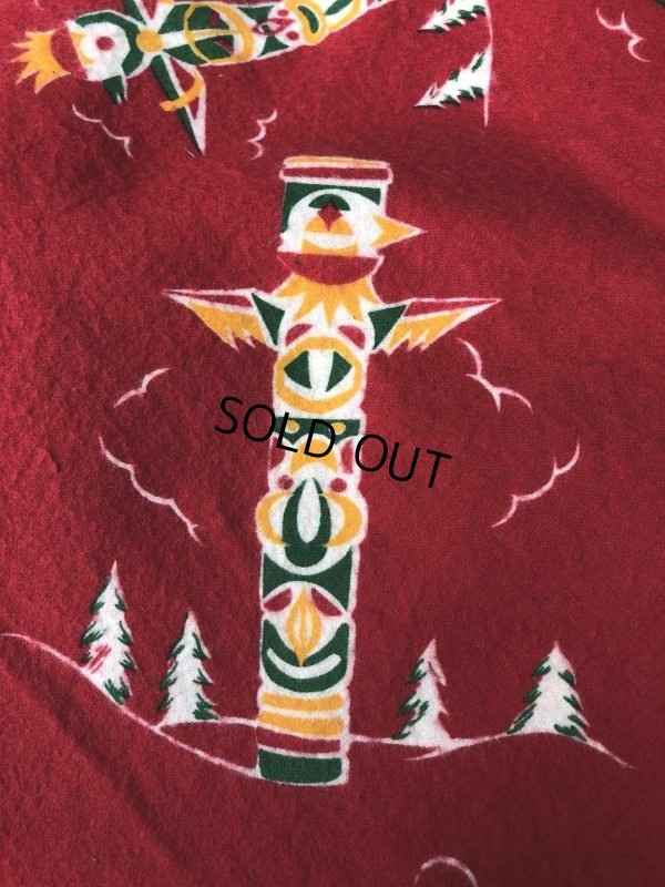 画像8: 50s Native-American Totem Pole Vintage Fabric (S955) 