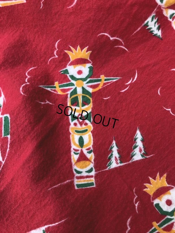 画像9: 50s Native-American Totem Pole Vintage Fabric (S955) 