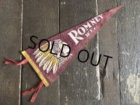 Vintage Native American Indian Souvenir Pennant ROMNEY W.VA. (S958) 