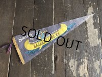 Vintage Native American Indian Souvenir Pennant Souvenir of SARANAC LAKE.N.Y. (S961) 