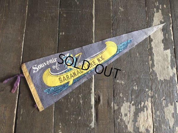 画像1: Vintage Native American Indian Souvenir Pennant Souvenir of SARANAC LAKE.N.Y. (S961) 