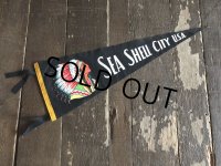 Vintage Native American Indian Souvenir Pennant SEA SHELL CITY U.S.A. (S960) 