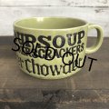 70s Vintage Soup Crackers Chowder Heavy Mug Green (S927)