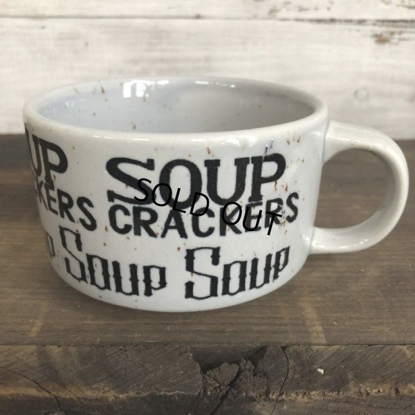 画像1: 70s Vintage Soup Crackers Heavy Mug Gray (S929)