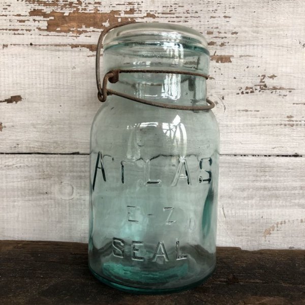 画像1: Vintage Atlas Glass Top Mason Jar 18.5cm (S998)