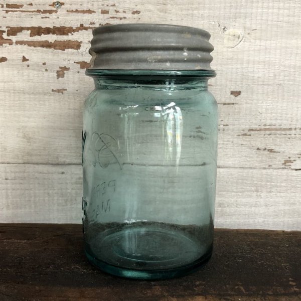 画像2: 30s Vintage Glass Ball Mason Jar 14cm (S990)