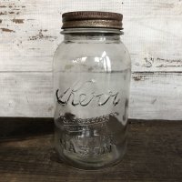 Vintage Glass Kerr Mason Jar 17.5cm (S996)
