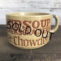 70s Vintage Soup Crackers Chowder Heavy Mug Brown (S926)