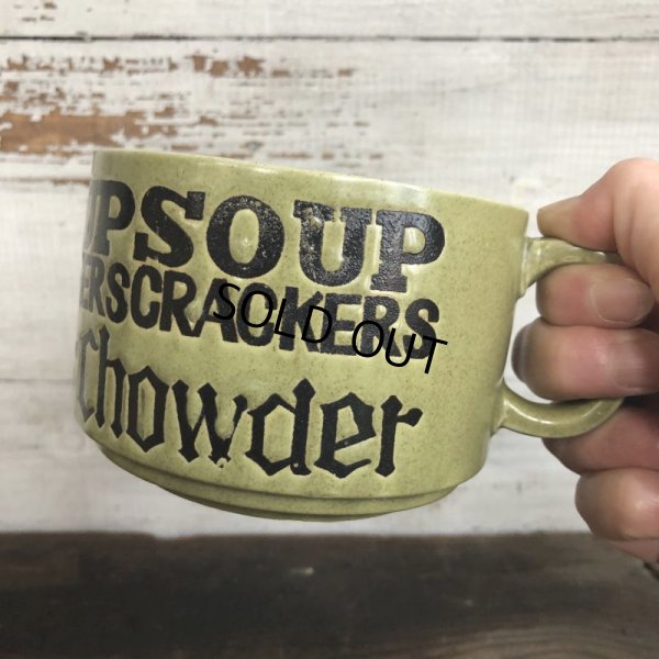 画像7: 70s Vintage Soup Crackers Chowder Heavy Mug Green (S927)