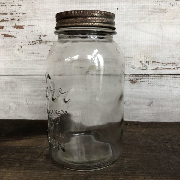 画像2: Vintage Glass Kerr Mason Jar 17.5cm (S996)