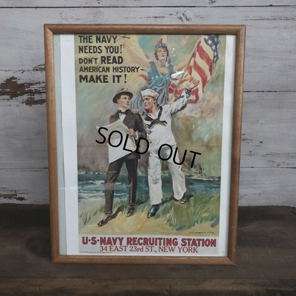 画像1: Vintage The Navy Needs you Poster w/frame (T002)