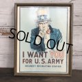 Vintage Uncle Sam Poster w/frame (T001)