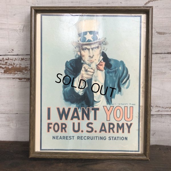 画像1: Vintage Uncle Sam Poster w/frame (T001)