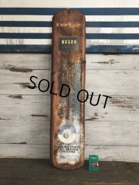 Vintage Delco Battery Advertising Thermometer Sign (T033)