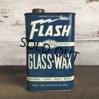 Vintage Flash Glass Wax can (T044) 