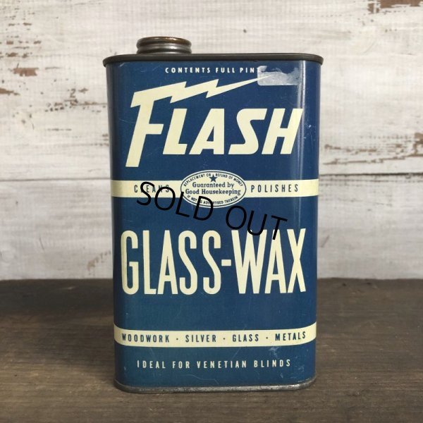 画像1: Vintage Flash Glass Wax can (T044) 