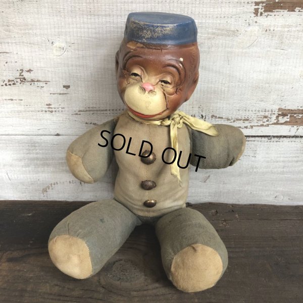 画像1: Vintage 1930s Monkey Bellhop Doll Composition (MA503)