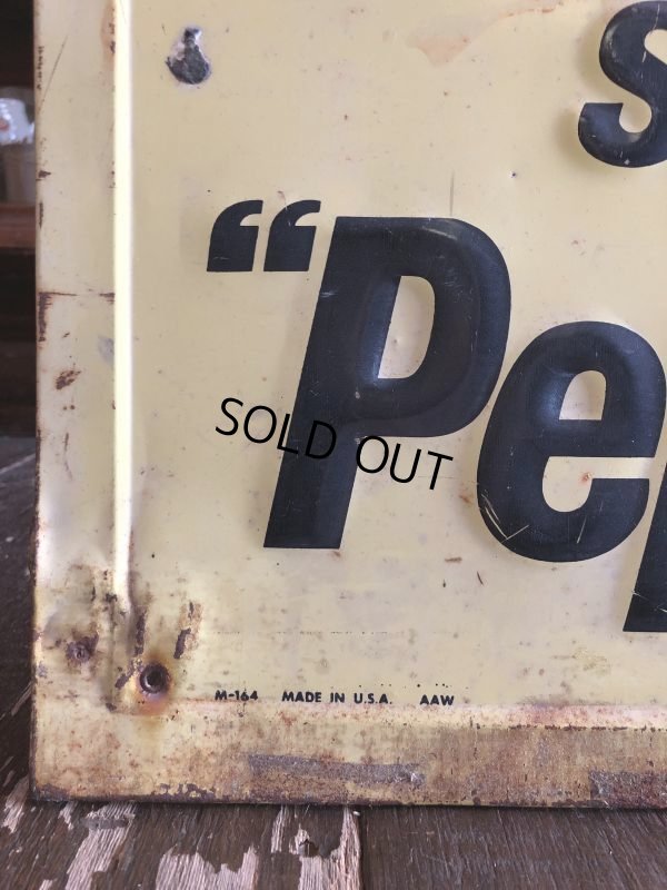 画像4: 50s 60s Vintage Pepsi Cola Say Pepsi Please Embossed Metal Sign (T115)