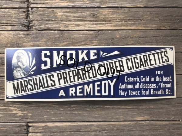 画像2: Vintage Marshall's prepared cubeb cigarettes Poster Sign (T132)