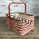 Vintage FOLD-AWAY Folding Grocery Store Basket (T133)