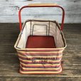画像5: Vintage FOLD-AWAY Folding Grocery Store Basket (T133)