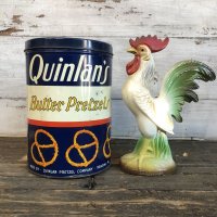 Vintage Quinlan's Burter Pretzel 12OZ Tin Can (T141)