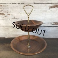 Vintage Mid-century 2 tier tidbit stand tray (T164)