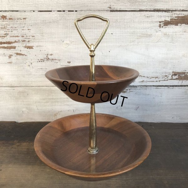 画像1: Vintage Mid-century 2 tier tidbit stand tray (T164)