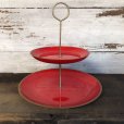 画像1: Vintage Mid-century 2 tier tidbit stand tray (T163) (1)