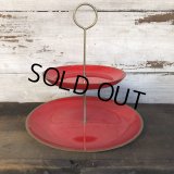Vintage Mid-century 2 tier tidbit stand tray (T163)