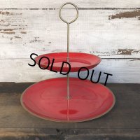 Vintage Mid-century 2 tier tidbit stand tray (T163)