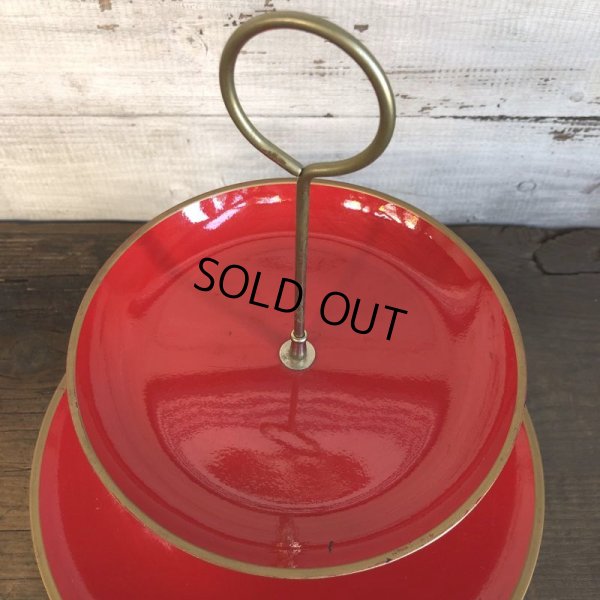 画像7: Vintage Mid-century 2 tier tidbit stand tray (T163)