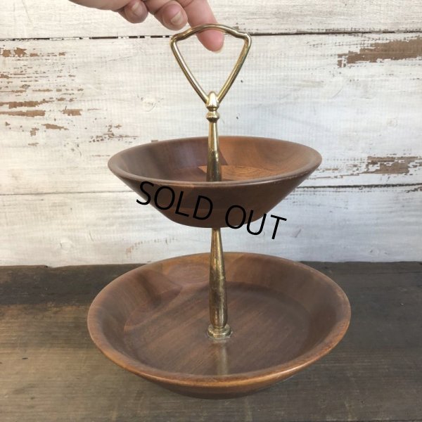 画像9: Vintage Mid-century 2 tier tidbit stand tray (T164)