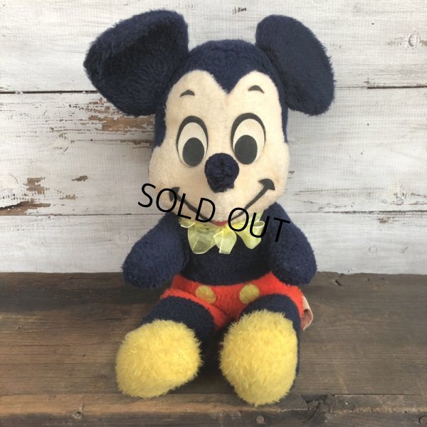 画像1: Vintage Disney Mickey Mouse Plush Doll 35cm (T172)