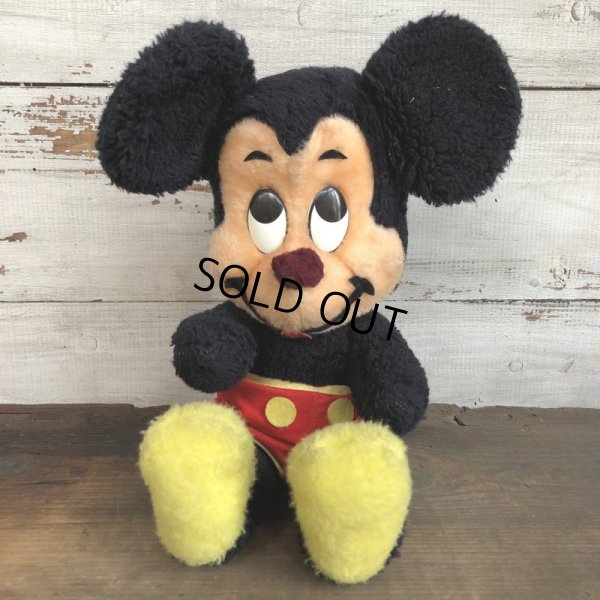 画像1: Vintage Disney Mickey Mouse Plush Doll 29cm (T173)