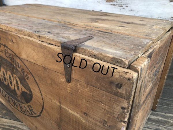 画像9: 1930s〜40s Vintage Hood Rubber Canvas Footwear Shoes Wooden Crate Box (T197) 