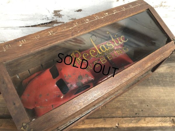画像13: Vintage 1900s Reelastic Webbing Counter Display Wood Case (T193) 
