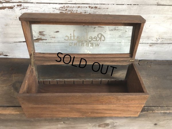 画像11: Vintage 1900s Reelastic Webbing Counter Display Wood Case (T193) 